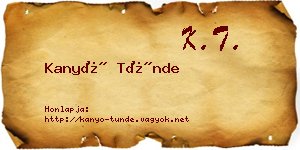 Kanyó Tünde névjegykártya